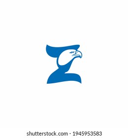 letter z with eagle head icon logo vector illustration