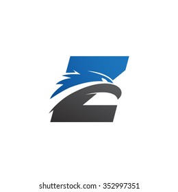 letter z eagle head logo blue