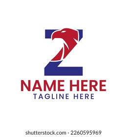 Plantilla vectorial de diseño de logotipo de águila Z de letra