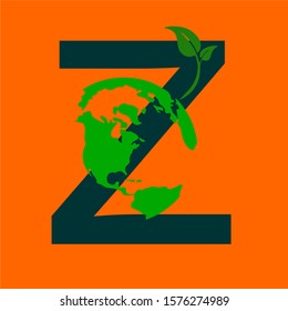 
letter z earth and leaf logo templates