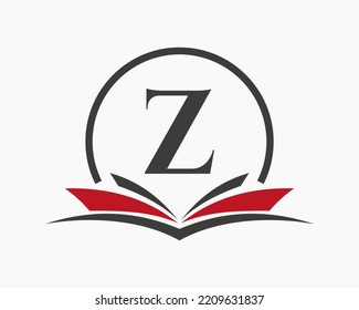 Letter Z Education Logo Book Concept. Training Career Sign, University, Academy Graduation Logo Template Design
