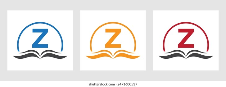 Letter Z Education Logo Book Concept. Training Career Sign, University, Academy Graduation Logo Design