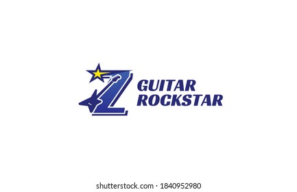 letter Z electric guitar alphabet logo