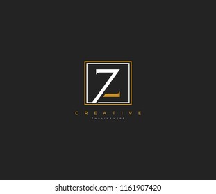 letter Z elegant line square frame hipster logo design