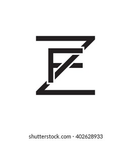 letter Z and F monogram square shape logo black