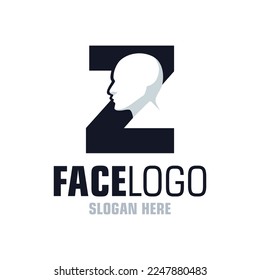 Letter Z Face Logo Design Template Inspiration, Vector Illustration.