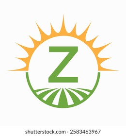 Letter Z Farming and Agriculture Logo Design Vector Template