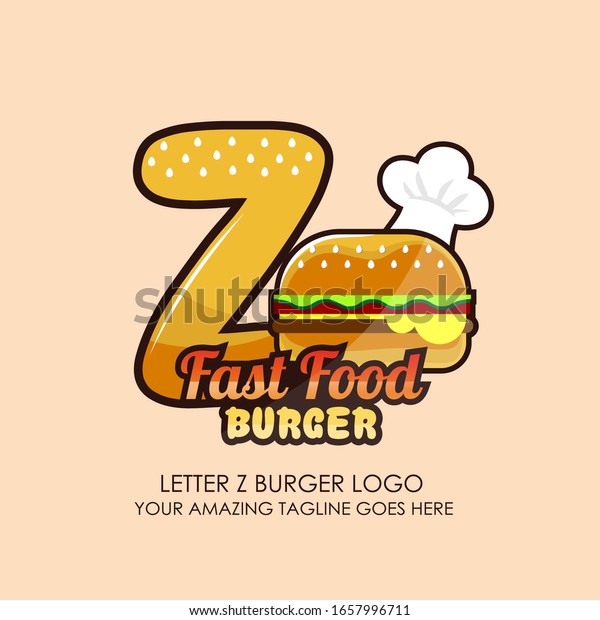 Letter Z Fast Food Burger Logo Stock Vector Royalty Free