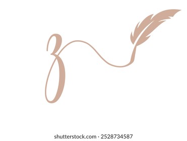 Letra Z Pluma Logotipo Diseño Vector Plantilla. Símbolo de plumas