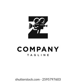 Letter Z Film Camera Record Logo Icon Vector