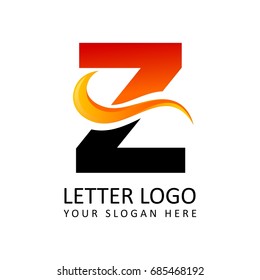 Letter Z Fire Logo