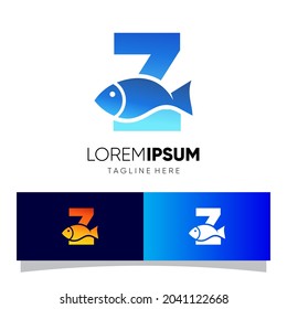 Letter Z Fish Logo Design Vector Icon Graphic Emblem Illustration