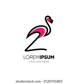 Letra Z Flamingo Logo Design Vetor Ícone Gráfico Emblema Ilustração