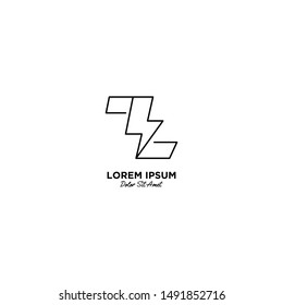 Letter Z flash logo vector design illustration