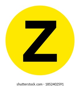 Letter Z Floor Marker Symbol, Vector Illustration, Isolate On White Background Label. EPS10