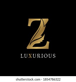 letter Z floral decorative luxurious alphabet for bridal, wedding, beauty care logo, personal branding image, make up artist,eye lash, nail art or any other royal brand and company