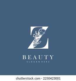 letter Z floral logo design. logo for women beauty salon massage cosmetic or spa brand