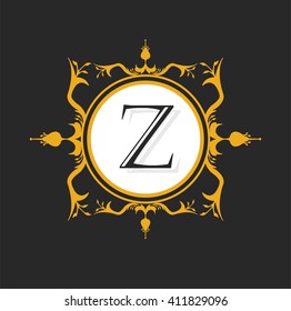 Letter  Z Floral monogram.