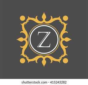 Letter Z  Floral monogram.