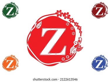Letter z with flower logo and icon graphic design template