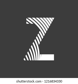 letter Z font typography art deco 20s on gray background editable vector