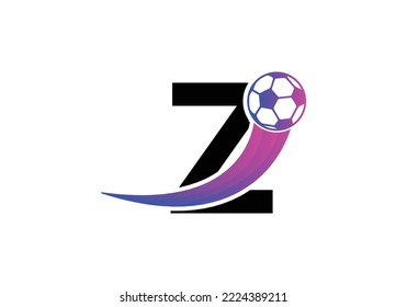 Letter Z Football Logo Design Vector Template. Football Club Symbol. business, and company identity.