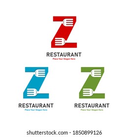 Letter z with fork vector logo template. Suitable for business, restaurant, menu, symbol cooking and culinary