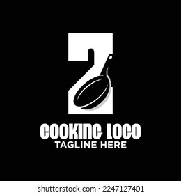 Letter Z Frying Pan Logo Design Template Inspiration, Vector Illustration.