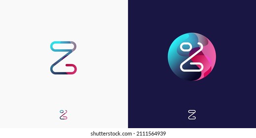 Letter Z in futuristic, sophisticated and techy style. A simple but eye-catching logo, that is very suitable for technology companies such as cryptocurrencies, internet, computers, AI