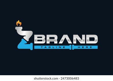 letter Z gas pipe logo