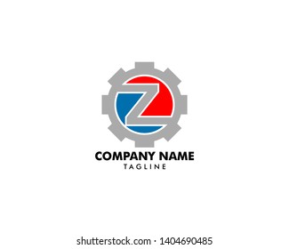 Letter Z Gear Logo Design Template