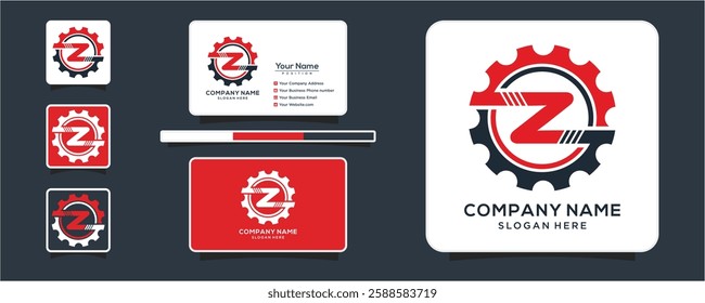 Letter Z gear vector logo template This design is suitable for technology industrial or automotive