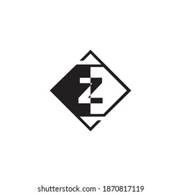 Letter Z Geometrical Logo Negative Space Template Design