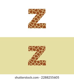 Letter Z With Giraffe Skin Pattern Design