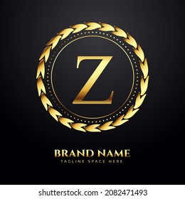 Letter Z gold luxury logo concept	