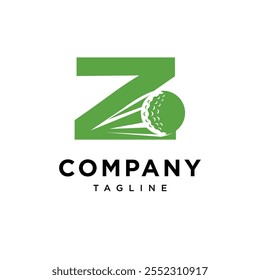 Letter Z Golf Ball Logo Icon Vector