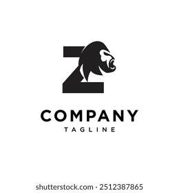 Letra Z Gorilla ícone do logotipo vetor.