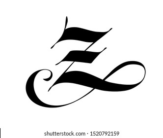 Letter Z in the gothic classic style. Vector. Monogram, emblem for a company or firm. Corporate sign.