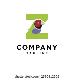 Letter Z Gouldian finch Logo Icon Vector