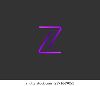 A letter Z from gradient lines logo. Creative flat monogram. Alphabet vector symbol mark.