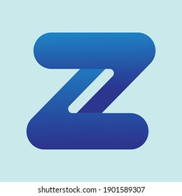 
Letter Z gradient logo on isolated blue background