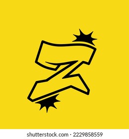 Letter "Z" grafitti with yellow background for t-shirt and hoodie