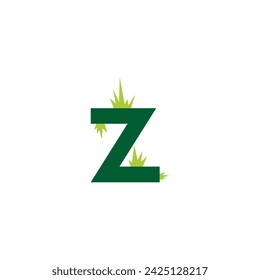 Letter Z grass geometric symbol simple logo vector