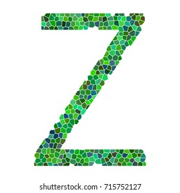 letter Z. Green eco alphabet logos. Font style - vector illustration. 