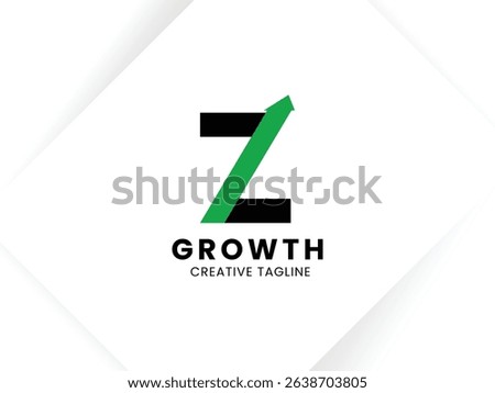 Letter Z growth logo design with arrow up symbol and icon. Invest and financial logo