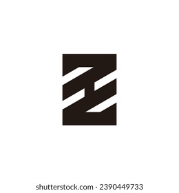Letter Z and H combination geometric symbol simple logo vector