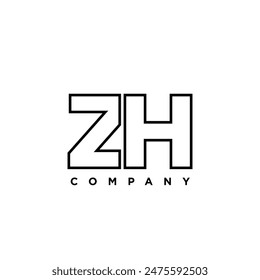Letter Z and H, ZH logo design template. Minimal monogram initial based logotype.