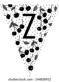 Letter Z. Hand drawn paper flags with all alphabet letters. You can made buntings with any sentences (for spaces you can use my flags without letters).