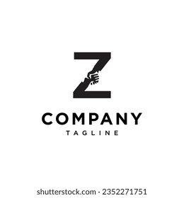 
Letter Z Hand Shake logo icon vector template.eps