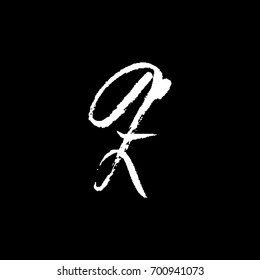 Letter Z. Handwritten by dry brush. Rough strokes font. Vector illustration. Grunge style elegant lettering